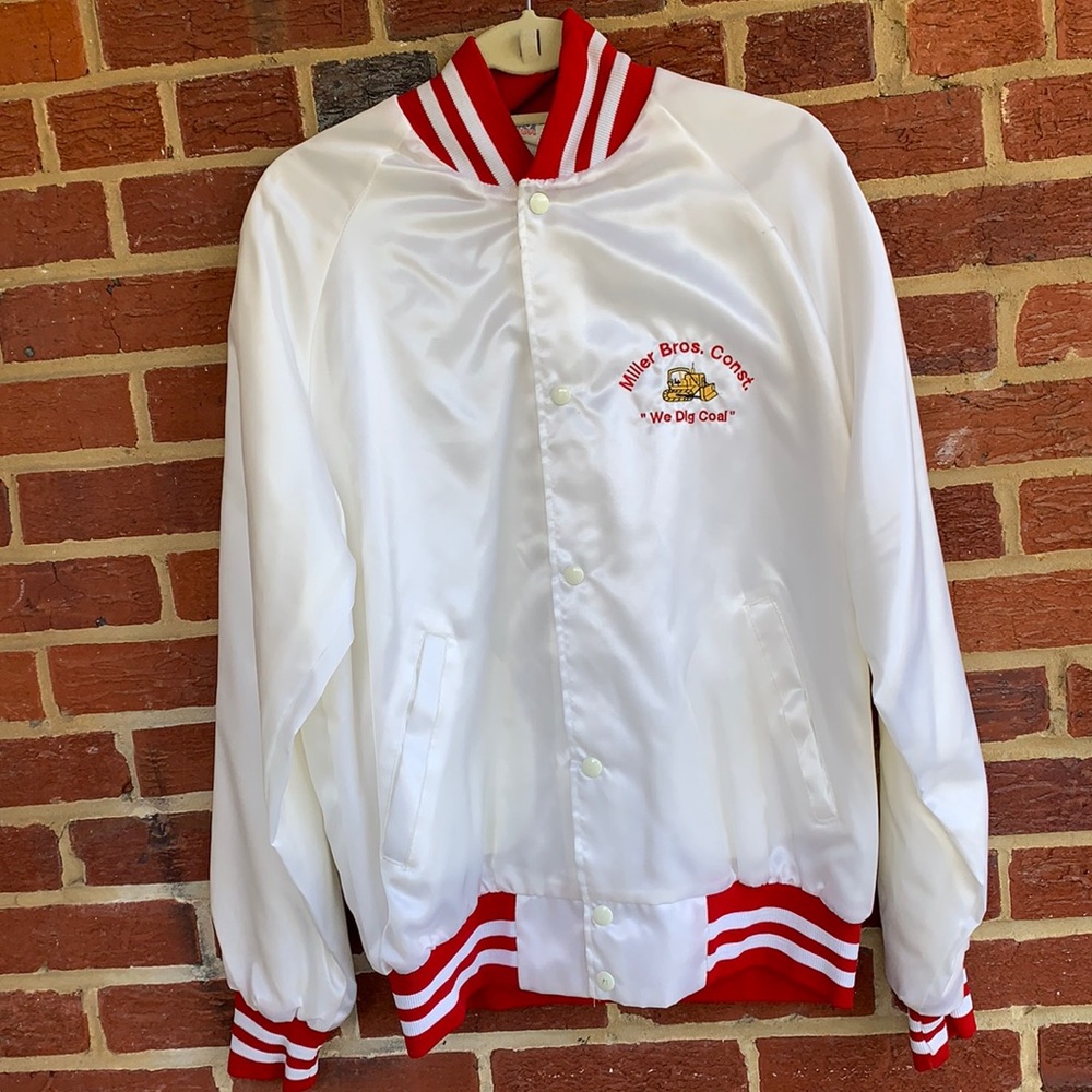 1970s miller’s bros construction satin jacket men’s large made in USA
